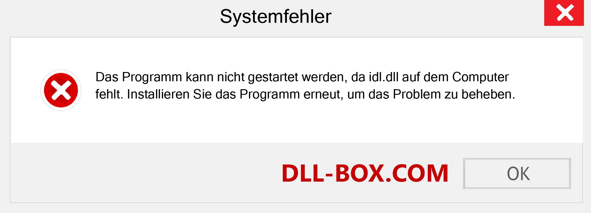 idl.dll-Datei fehlt?. Download für Windows 7, 8, 10 - Fix idl dll Missing Error unter Windows, Fotos, Bildern