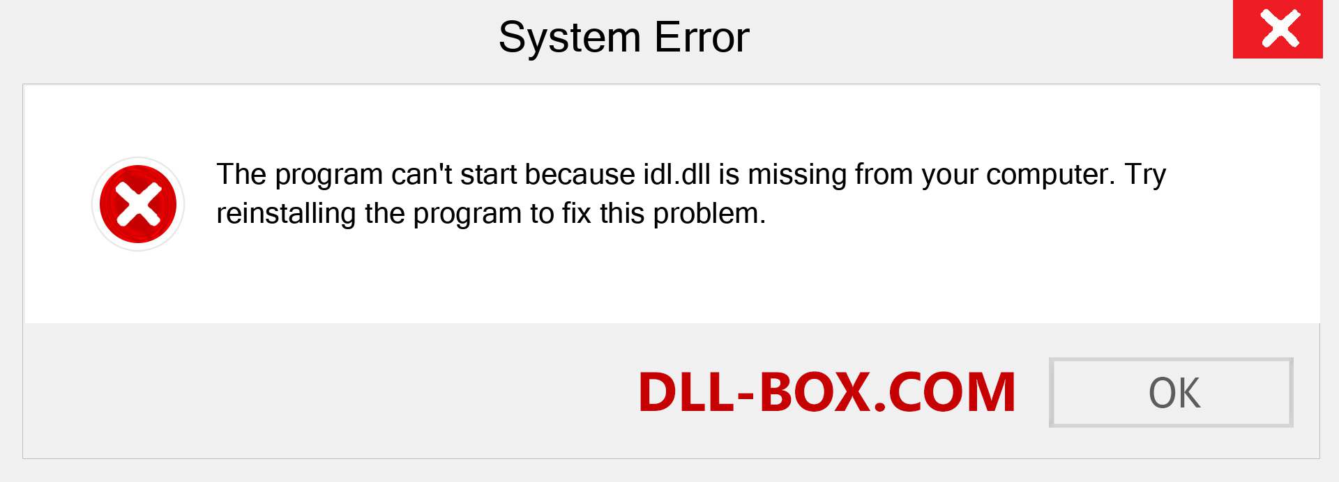  idl.dll file is missing?. Download for Windows 7, 8, 10 - Fix  idl dll Missing Error on Windows, photos, images